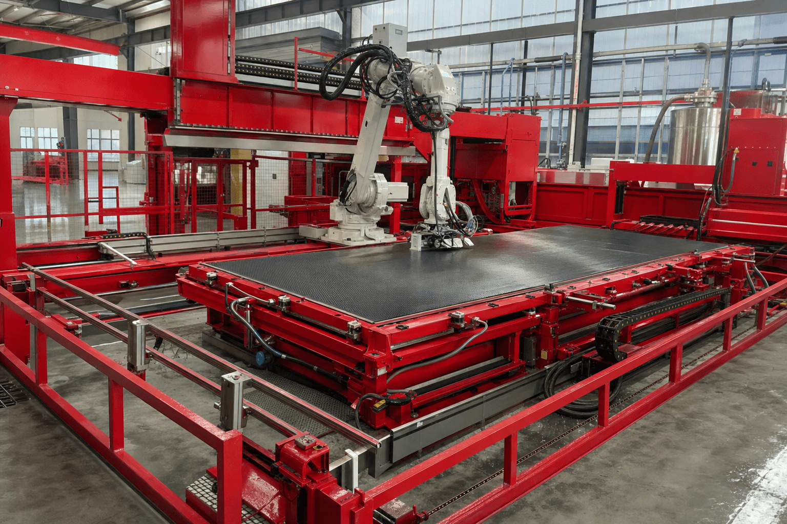 Robotic water-jet ultrasonic C-scan of a composite laminate